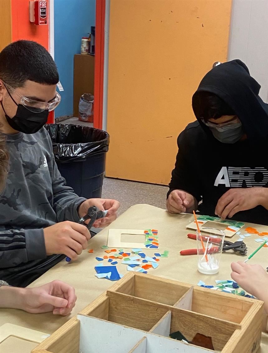 GlassRoots making frames; photo credit: Ms. Czepiel